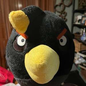 Angry Birds Black Bomb Bird Plush Toy 10" Stuffed Animal No Sound 2010